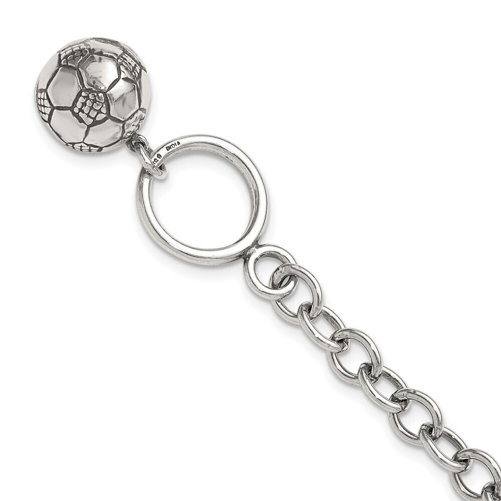 Kazi Luxury Sterling Silver Soccer Ball Bracelet